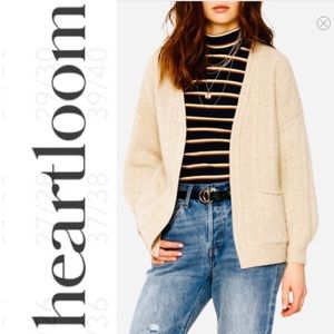 🆕 RARE HEARTLOOM Lilah Cable Knit Cardigan SZ:XS in BEIGE NWT NOW$55. MRSP:$99.